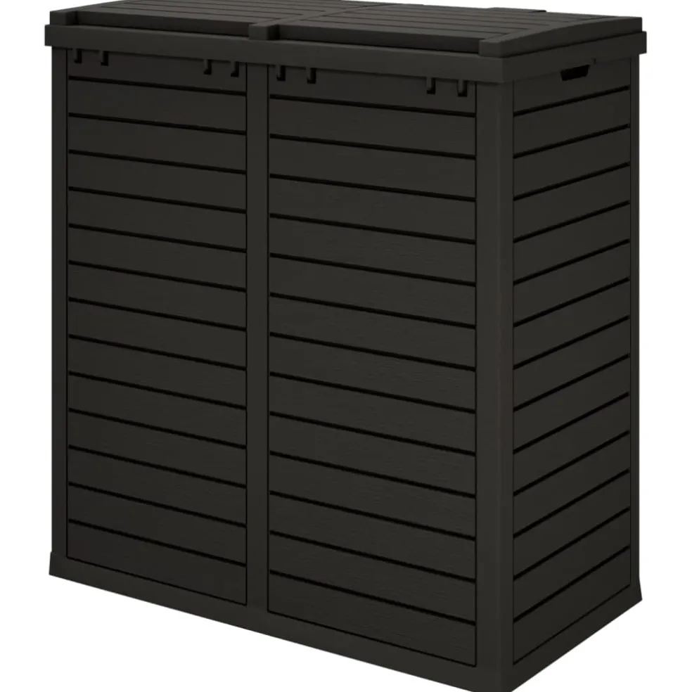 vidaXL Vuilnisbak voor tuin 78x41x86 cm polypropeen zwart