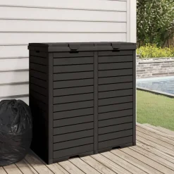 vidaXL Vuilnisbak voor tuin 78x41x86 cm polypropeen zwart