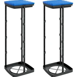vidaXL Vuilniszakhouders 2 st 120 L PP zwart en blauw