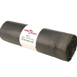 vidaXL Vuilniszakken met trekkoorden 250 st 60 l zwart