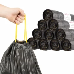 vidaXL Vuilniszakken met trekkoorden 250 st 35 l zwart