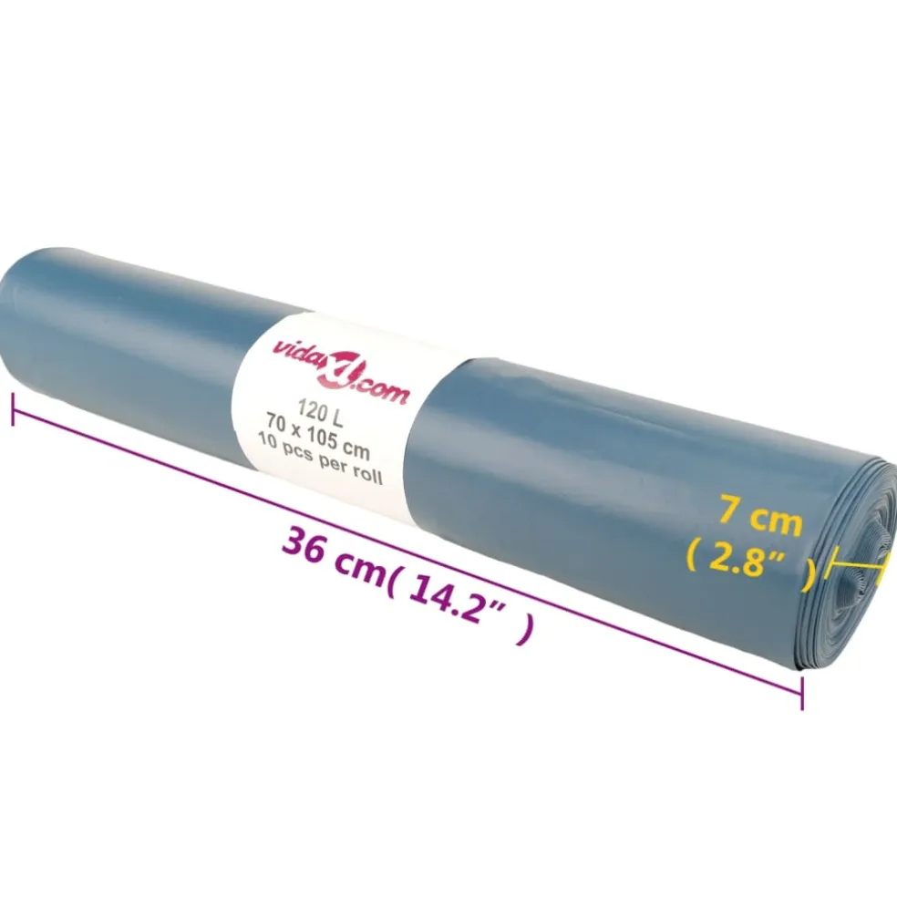 vidaXL Vuilniszakken 100 st 120 l blauw