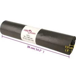 vidaXL Vuilniszakken 250 st 120 l zwart