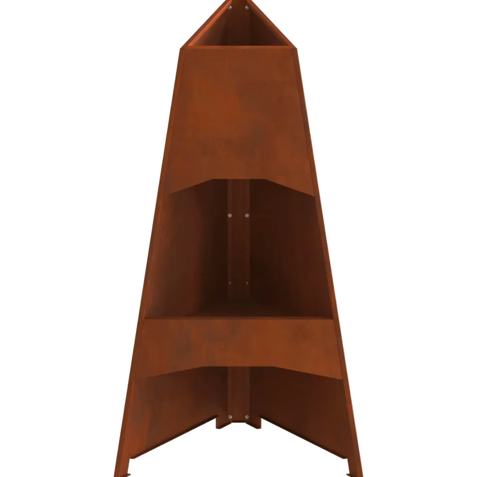 vidaXL Vuurkom Roestig 50 x 50 x 95 cm Cortenstaal