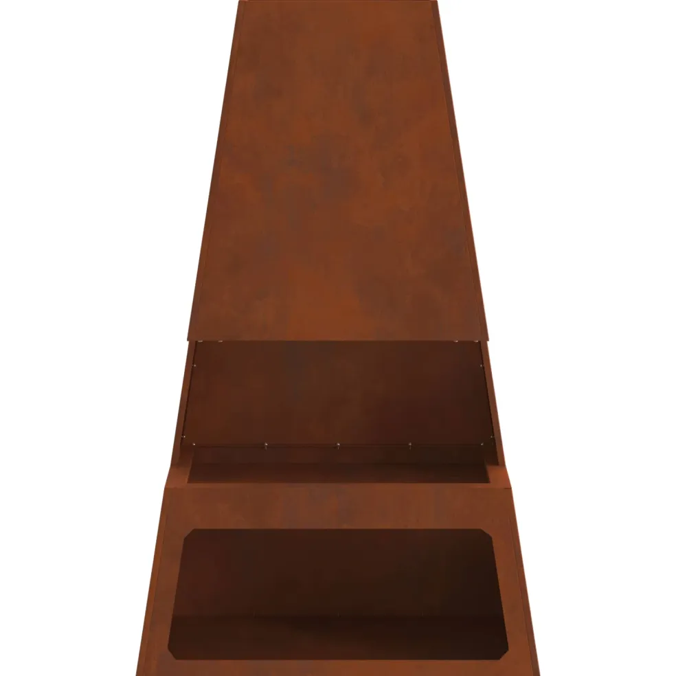 vidaXL Vuurkom Roestig 60 x 35 x 100 cm weervast staal