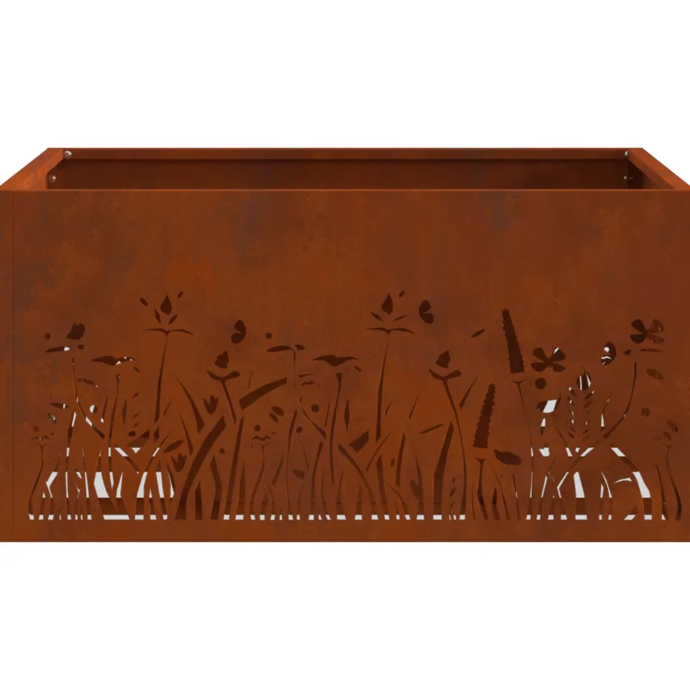 vidaXL Vuurkom Roestig 60 x 60 x 30 cm weervast staal