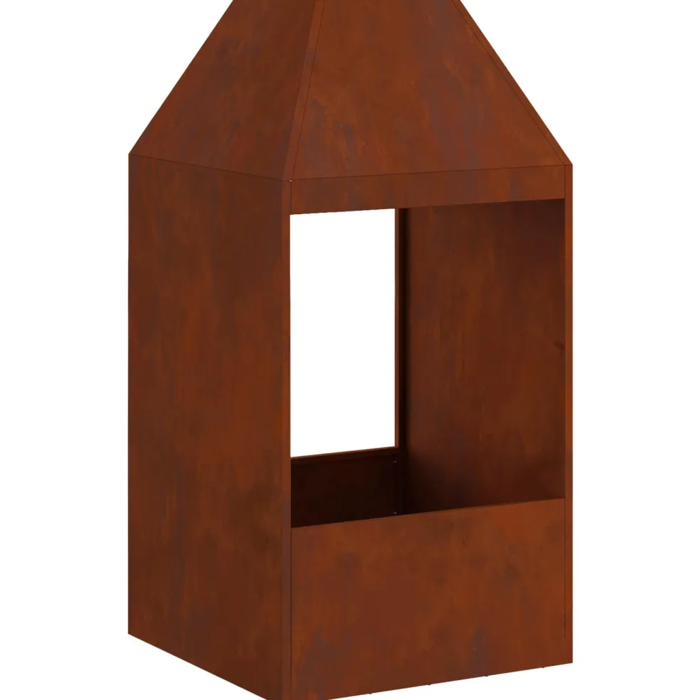 vidaXL Vuurkom Roestkleurig 50 x 50 x 100 cm weervast staal