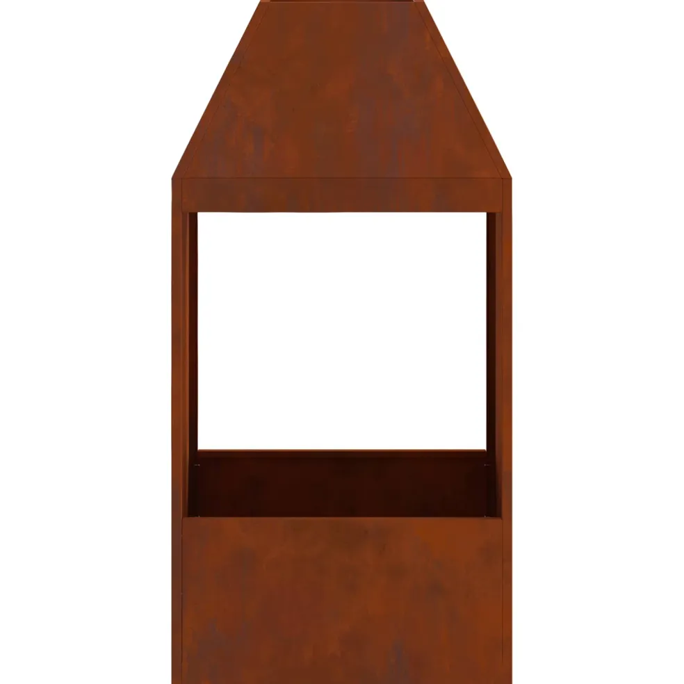 vidaXL Vuurkom Roestkleurig 50 x 50 x 100 cm weervast staal