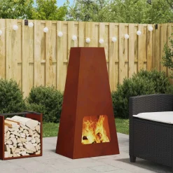 vidaXL Vuurkom Roestkleurig 50 x 35 x 100 cm weervast staal