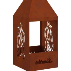 vidaXL Vuurkom Roestkleurig 50 x 50 x 100 cm weervast staal