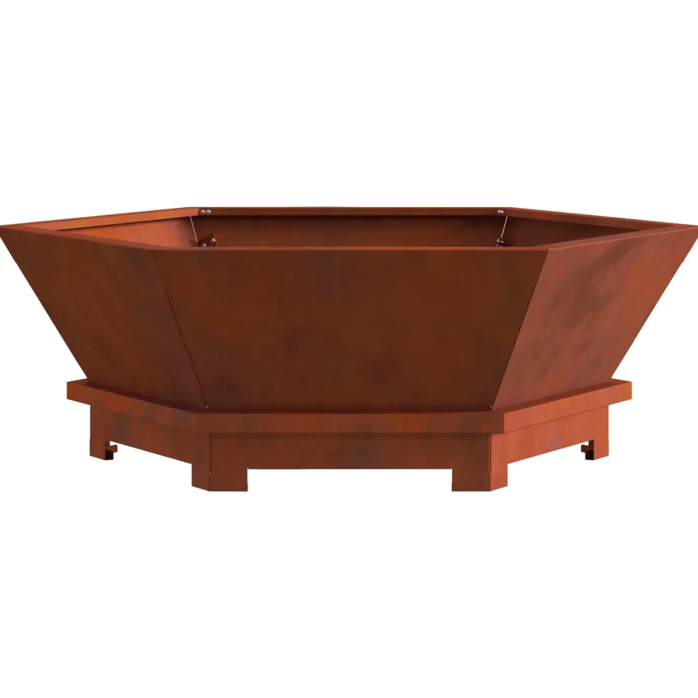 vidaXL Vuurkom Roestkleurig 75 x 75 x 28 cm
