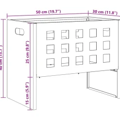 vidaXL Vuurkom Zwart 50 x 30 x 40 cm Staal