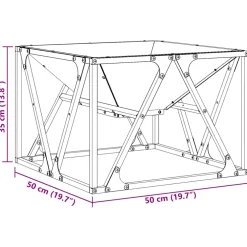 vidaXL Vuurkom Zwart 50 x 50 x 35 cm weervast staal