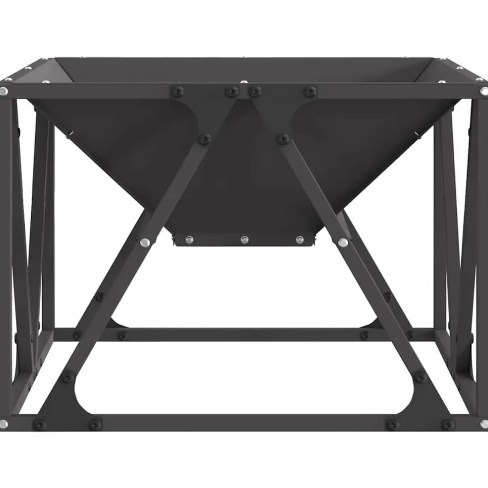 vidaXL Vuurkom Zwart 50 x 50 x 35 cm weervast staal