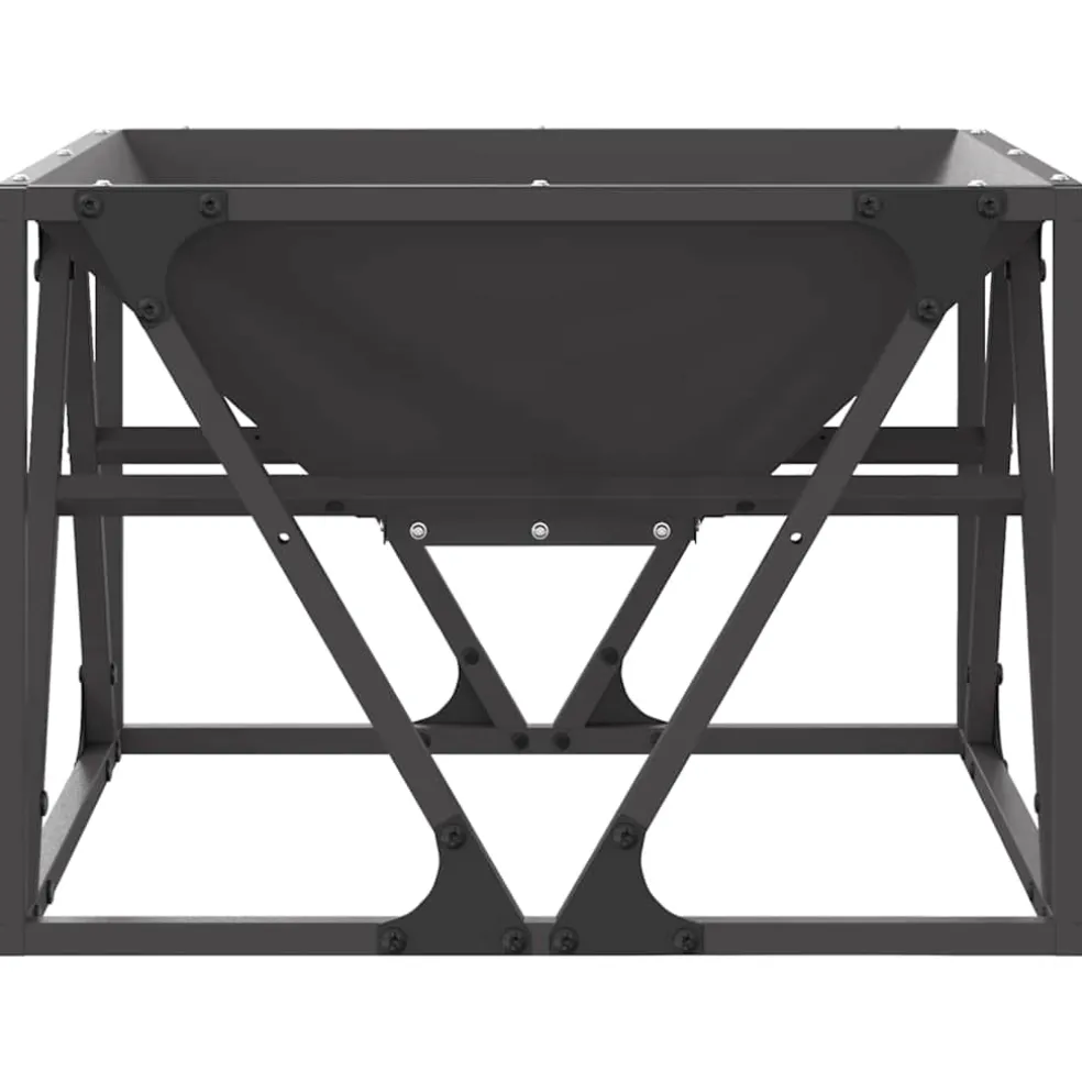 vidaXL Vuurkom Zwart 50 x 50 x 35 cm weervast staal