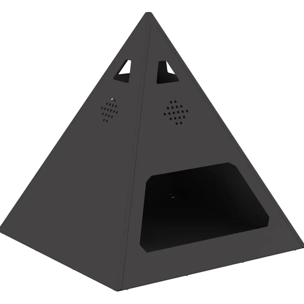 vidaXL Vuurkom Zwart 50 x 50 x 51 cm weervast staal