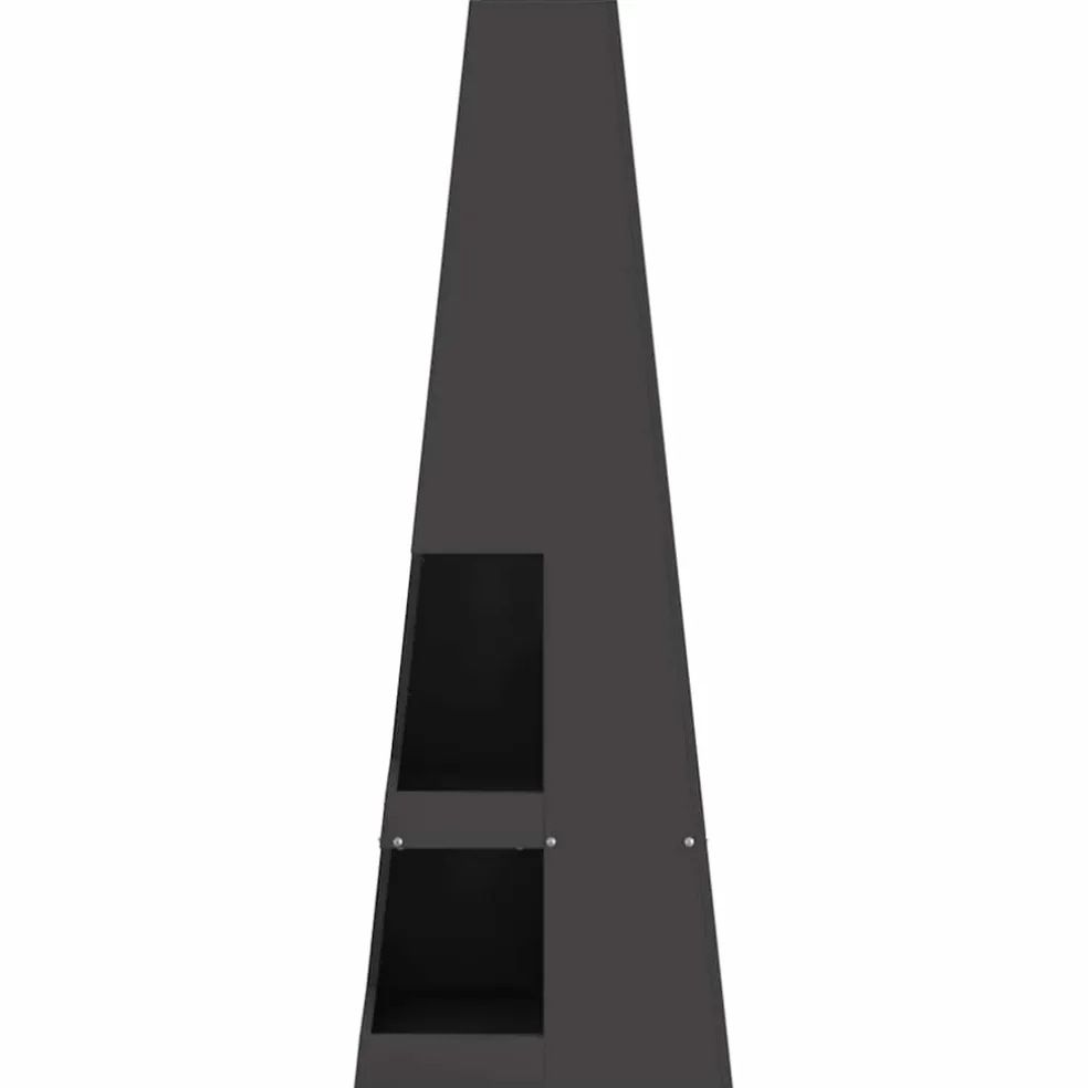 vidaXL Vuurkom Zwart 35 x 35 x 100 cm weervast staal