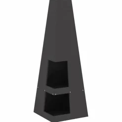 vidaXL Vuurkom Zwart 35 x 35 x 100 cm weervast staal