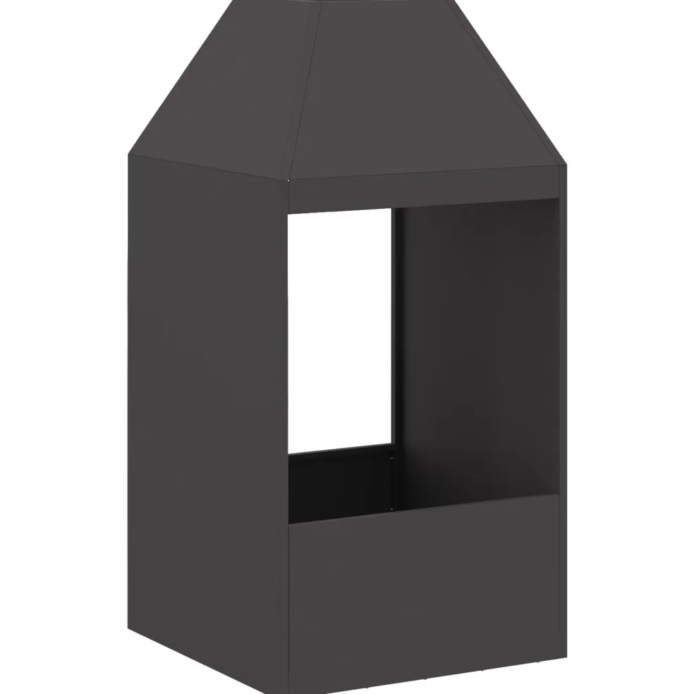 vidaXL Vuurkom Zwart 50 x 50 x 100 cm weervast staal