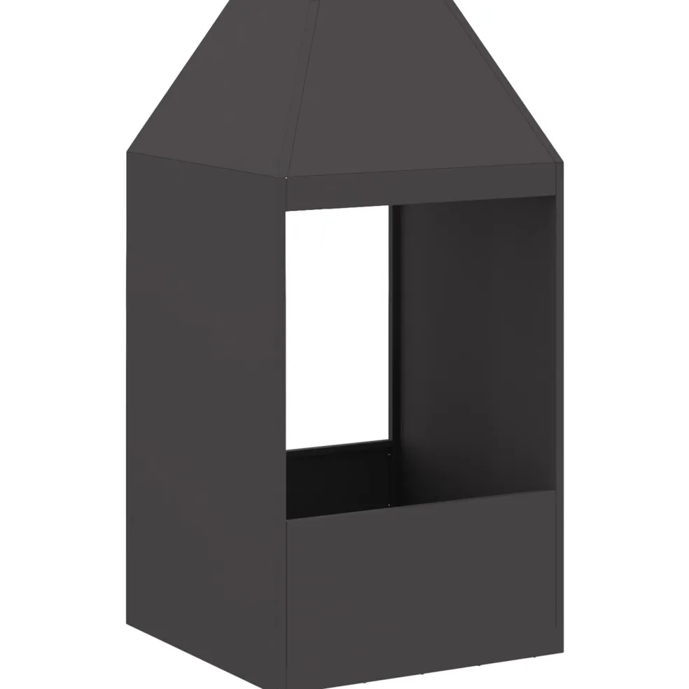 vidaXL Vuurkom Zwart 50 x 50 x 100 cm weervast staal
