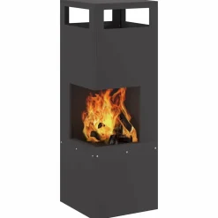 vidaXL Vuurkom Zwart 50 x 50 x 38 cm weervast staal