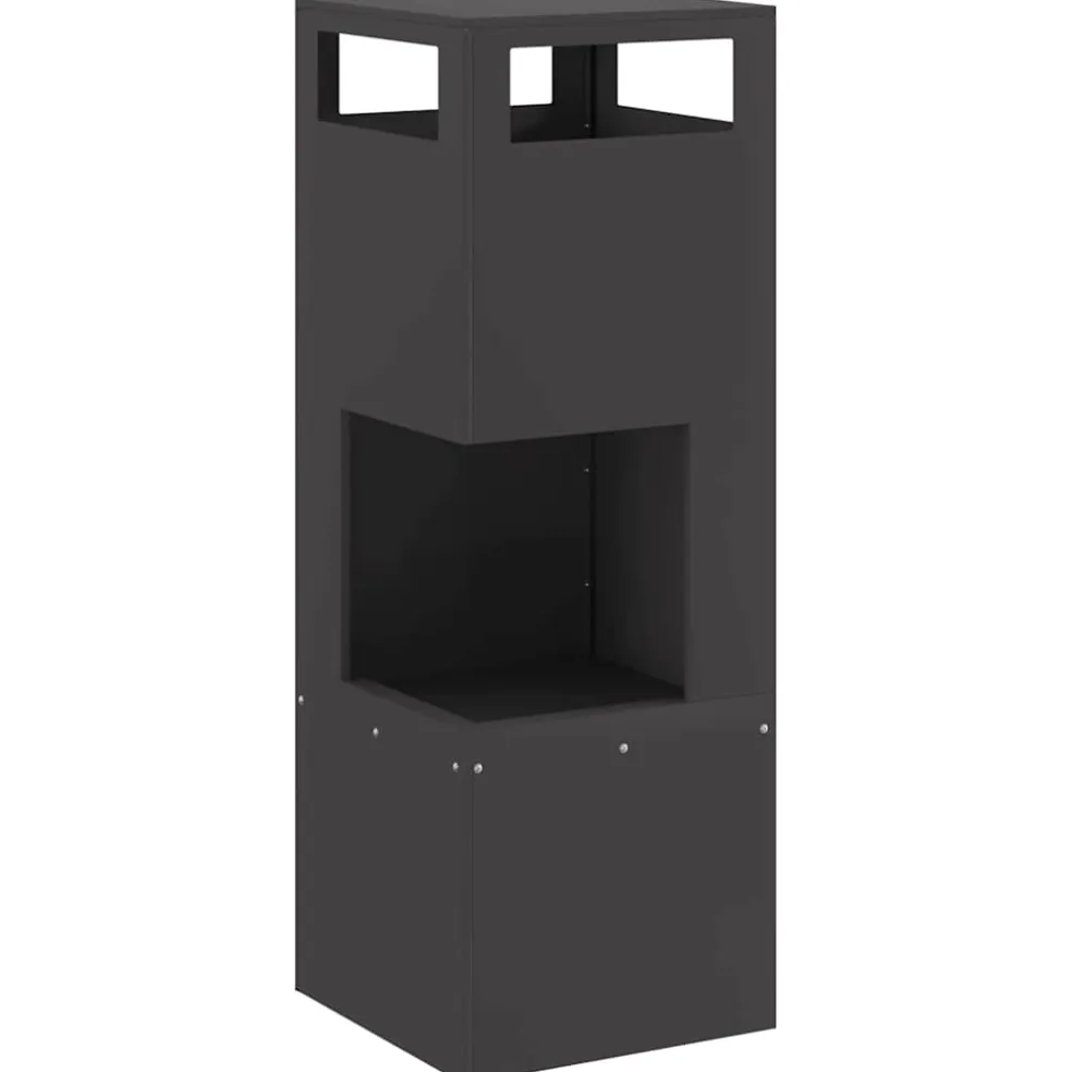vidaXL Vuurkom Zwart 50 x 50 x 38 cm weervast staal