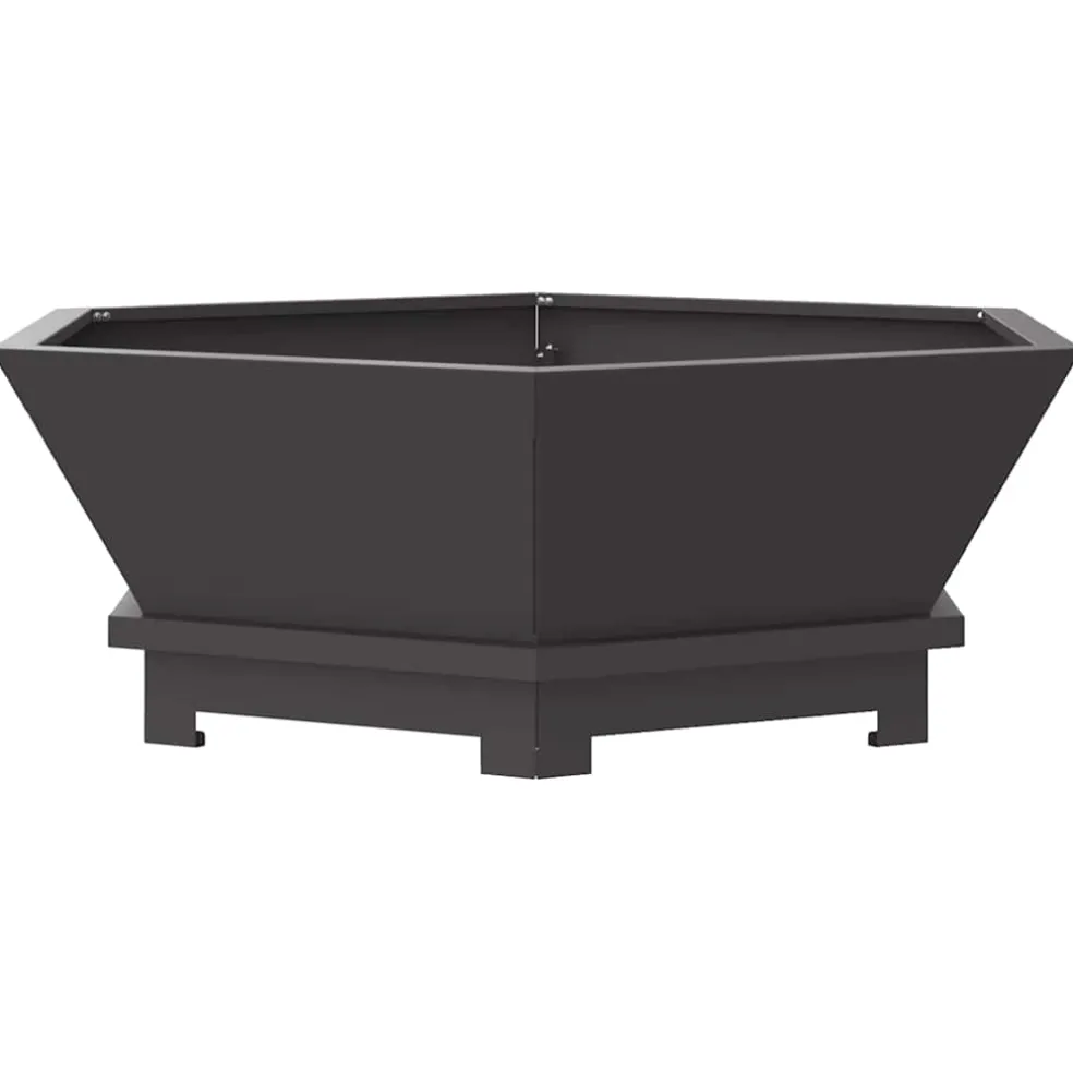 vidaXL Vuurkom Zwart 75 x 75 x 28 cm weervast staal