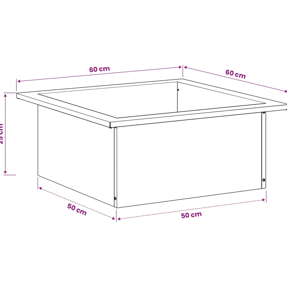 vidaXL Vuurkorfring Roestkleurig 90 x 90 x 25 cm weervast staal