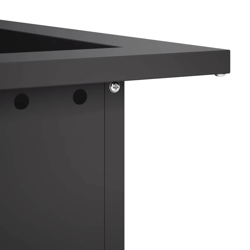 vidaXL Vuurkorfring Zwart 60 x 60 x 25 cm Staal