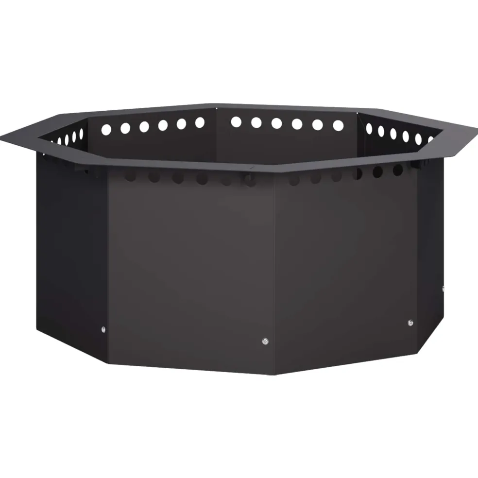 vidaXL Vuurkorfring Zwart 60 x 60 x 25 cm Staal