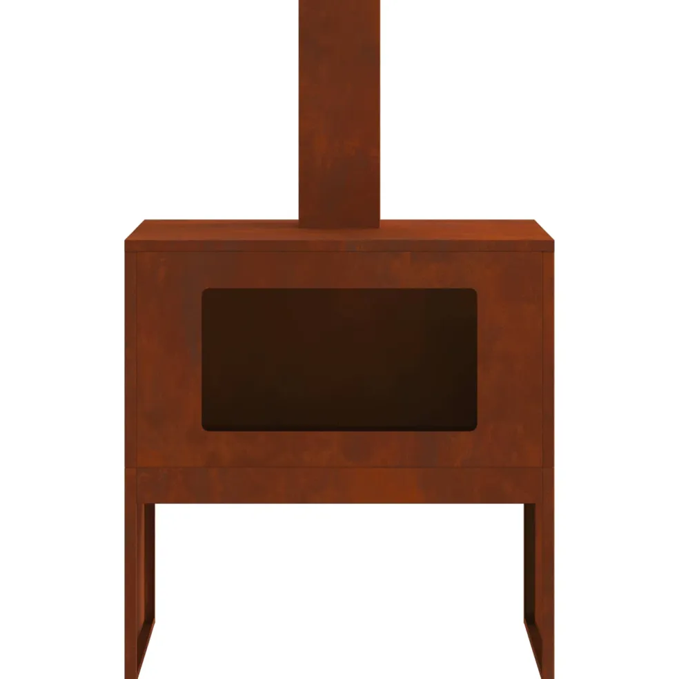 vidaXL Vuurkorf Roestig 60 x 40 x 96 cm Cortenstaal