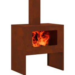vidaXL Vuurkorf Roestig 60 x 40 x 96 cm Cortenstaal