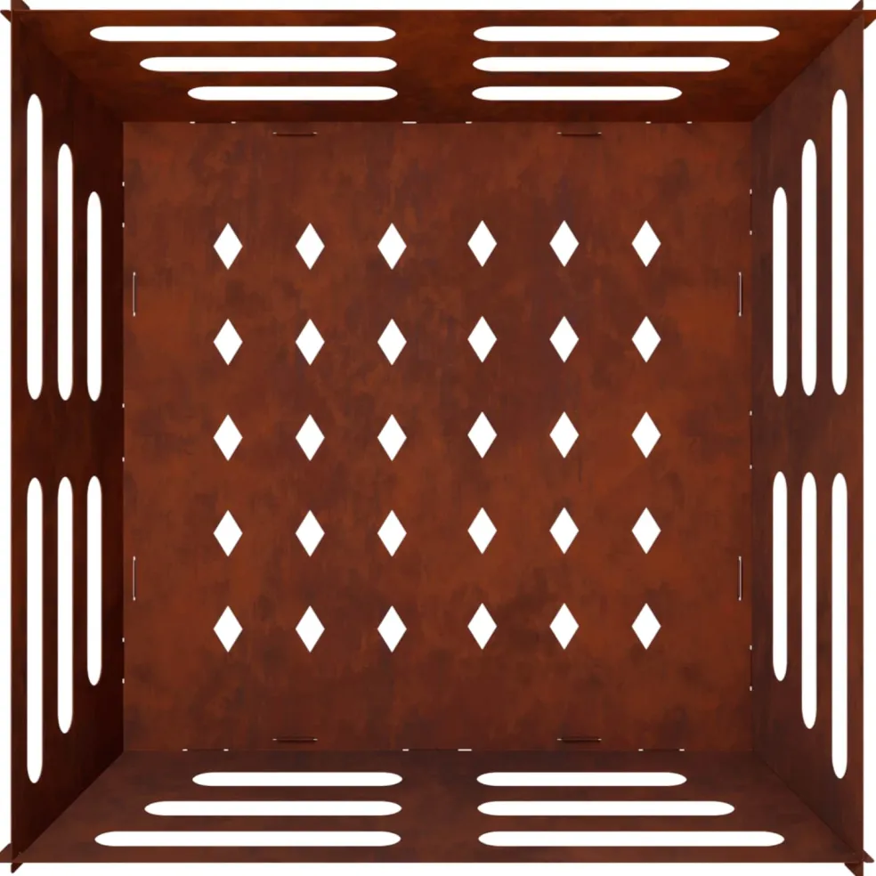 vidaXL Vuurkorf Roestkleurig 40 x 40 x 20 cm weervast staal