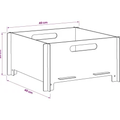 vidaXL Vuurkorf Roestkleurig 40 x 40 x 20 cm weervast staal