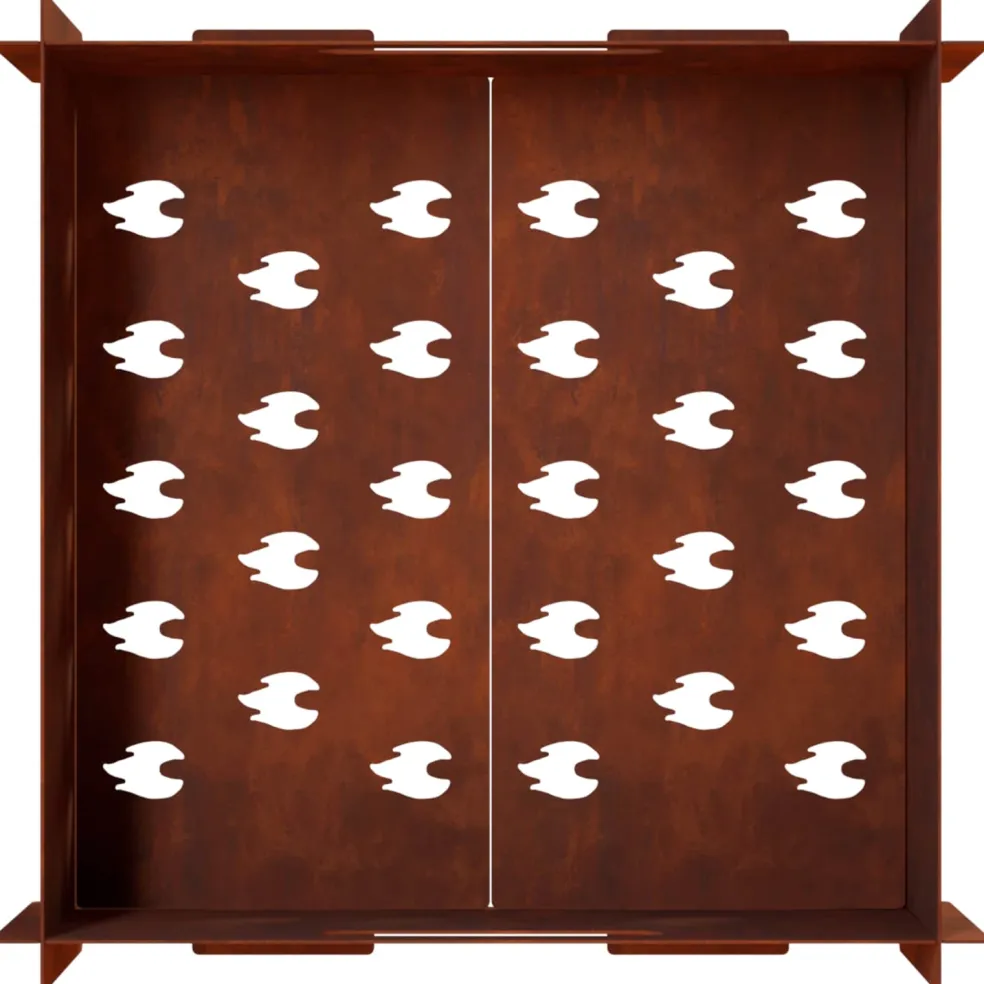 vidaXL Vuurkorf Roestkleurig 40 x 40 x 20 cm weervast staal