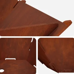vidaXL Vuurkorf Roestkleurig 60 x 60 x 23 cm weervast staal