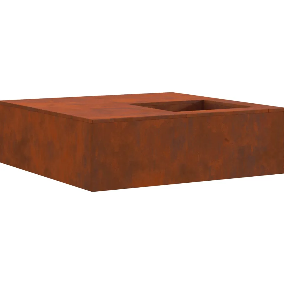 vidaXL Vuurkorf Roestkleurig 100 x 100 x 30 cm weervast staal