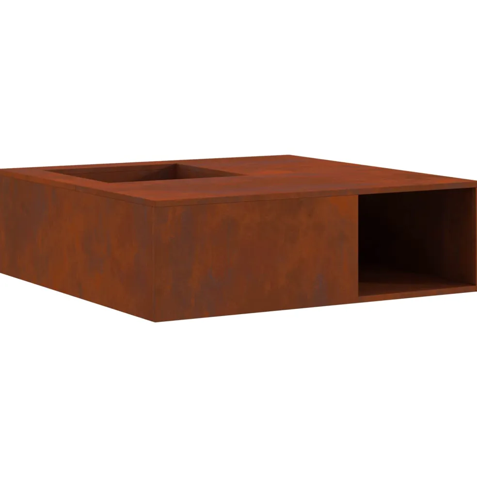 vidaXL Vuurkorf Roestkleurig 100 x 100 x 30 cm weervast staal