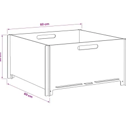 vidaXL Vuurkorf Zwart 60 x 60 x 30 cm Staal
