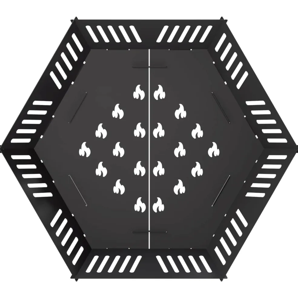 vidaXL Vuurkorf Zwart 60 x 60 x 18 cm Staal