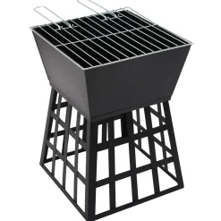 vidaXL Vuurplaats en barbecue 2-in-1 34x34x48 cm staal