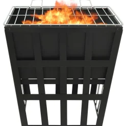 vidaXL Vuurplaats en barbecue 2-in-1 34x34x48 cm staal