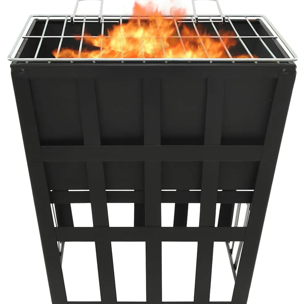 vidaXL Vuurplaats en barbecue 2-in-1 34x34x48 cm staal