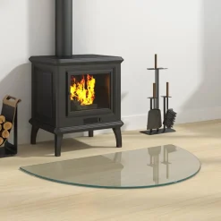 vidaXL Vuurplaats Glazen Plaat Doorzichtig 800 x 500 mm Glas