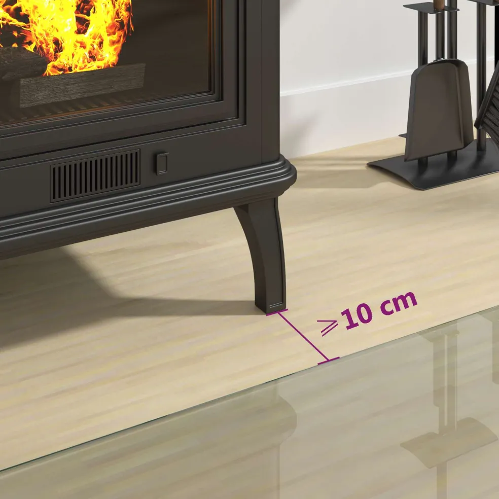 vidaXL Vuurplaats Glazen Plaat Transparant 80 x 50 cm Glas