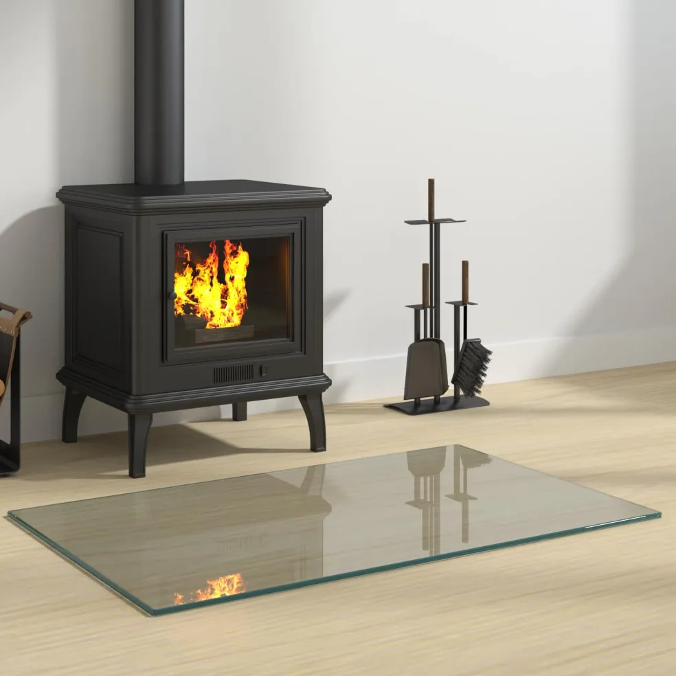 vidaXL Vuurplaats Glazen Plaat Transparant 80 x 50 cm Glas