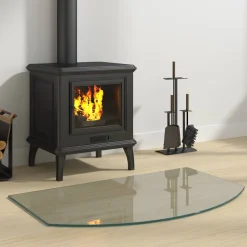 vidaXL Vuurplaats Glazen Plaat Doorzichtig 80 x 50 cm Glas