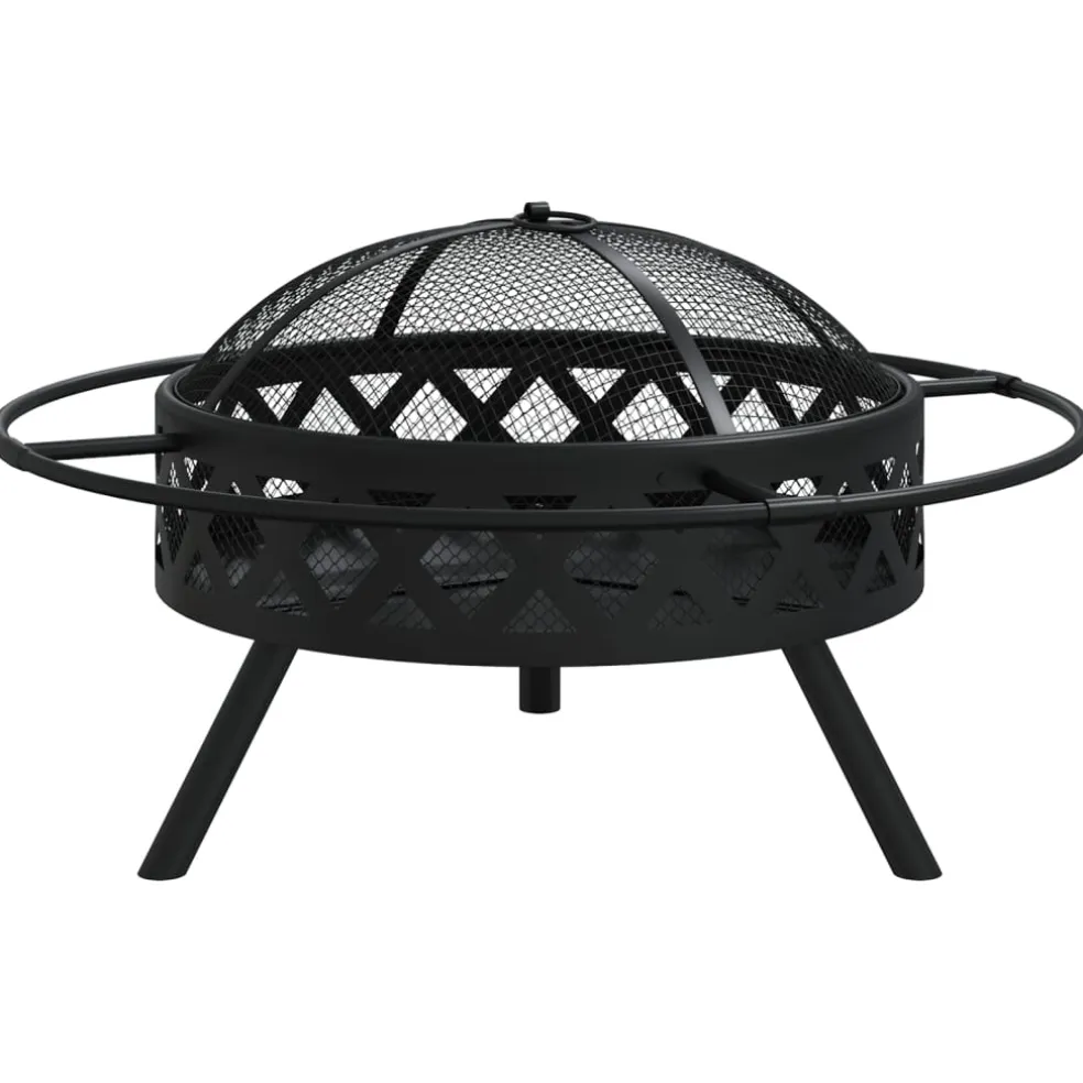 vidaXL Vuurplaats met pook XXL 70 cm staal