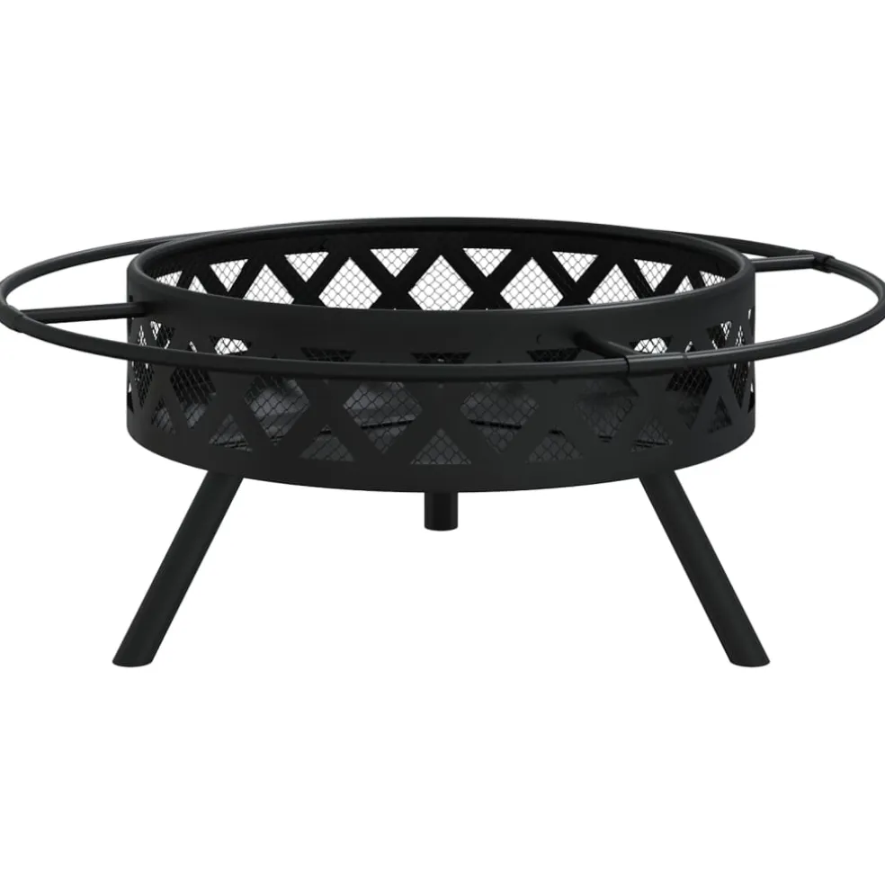 vidaXL Vuurplaats met pook XXL 70 cm staal