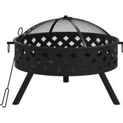 vidaXL Vuurplaats met pook XXL 58 cm staal
